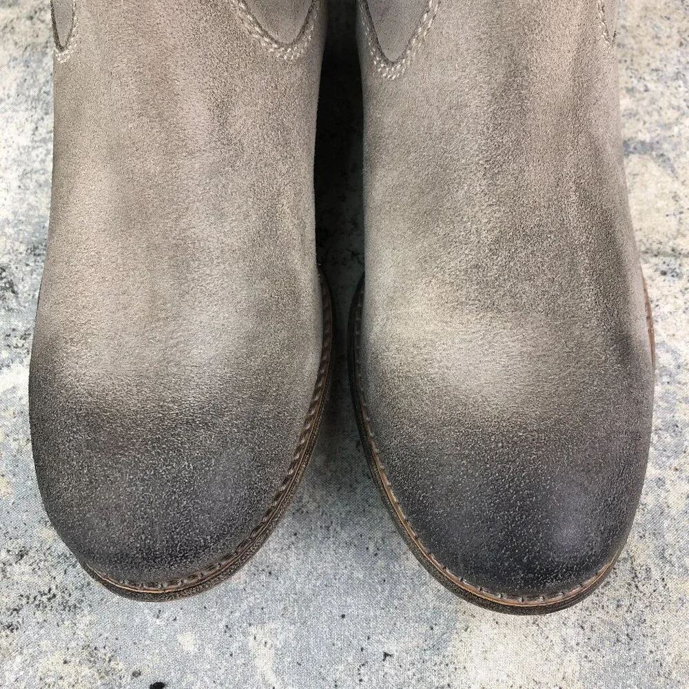 Diba True Women's Size 7 Rainy Nights Grey Suede Partial Side Zip Tall OTK Boots